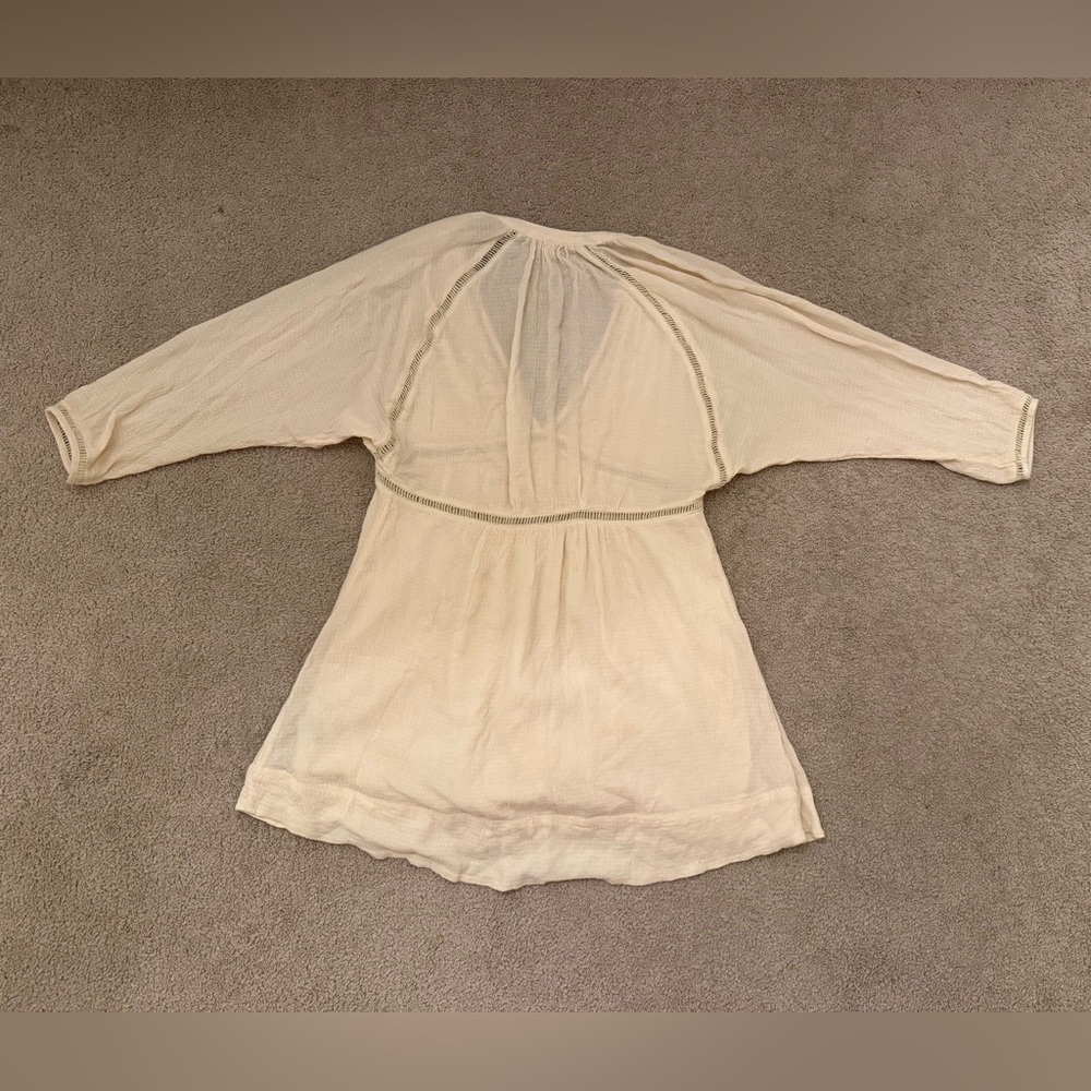 Free People Women's Go Lightly V-Neck 
Gauze Mini Dress Ivory Size XS - Picture 5 of 7